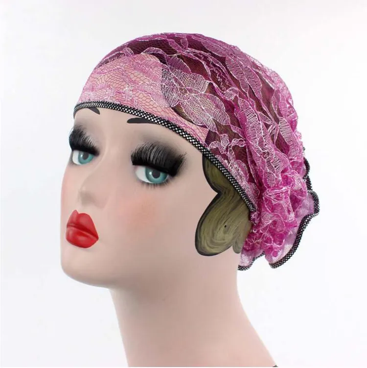 Nuovi cappelli da donna in pizzo con fiori berretti musulmani cappello turbante cappelli Skullies accessorio capelli bandana copricapo cappelli chemioterapia