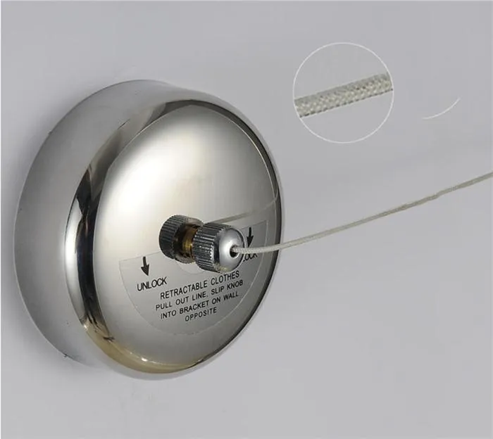 2.5m Steel Clothesline Rope Retractable Clothesline Indoor Stainless