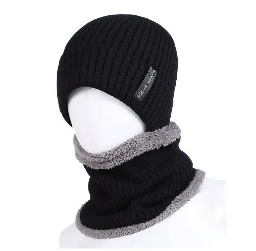 Bonnets d'hiver en laine pour homme, Écharpe avec Bonnet, cagoule, masque  Gorras