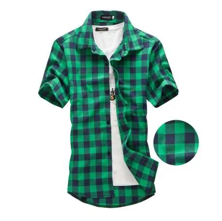 Camisa A Cuadros Roja Y Negra Camisas De Hombre 2017 Nueva Moda De Primavera Y Verano Chemise Homme Camisas De Vestir Para Hombre Camisa De Manga Corta Para Hombre De 978 78 DHgate