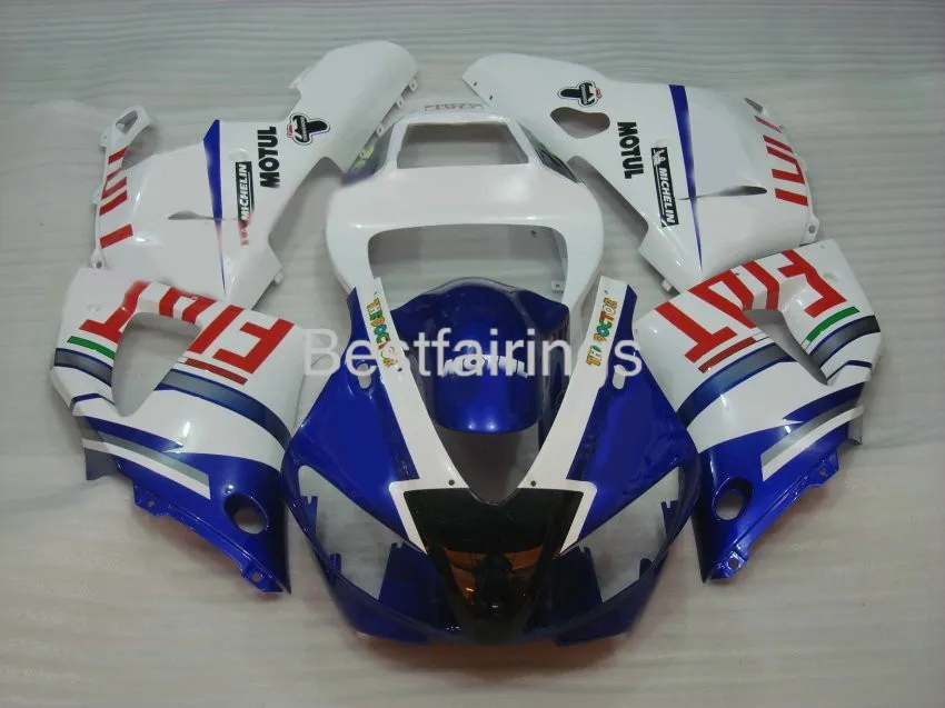 7Gifts Fairing Kit voor Yamaha R1 1998 1999 Wit Blue Backings YZF R1 98 99 BA14