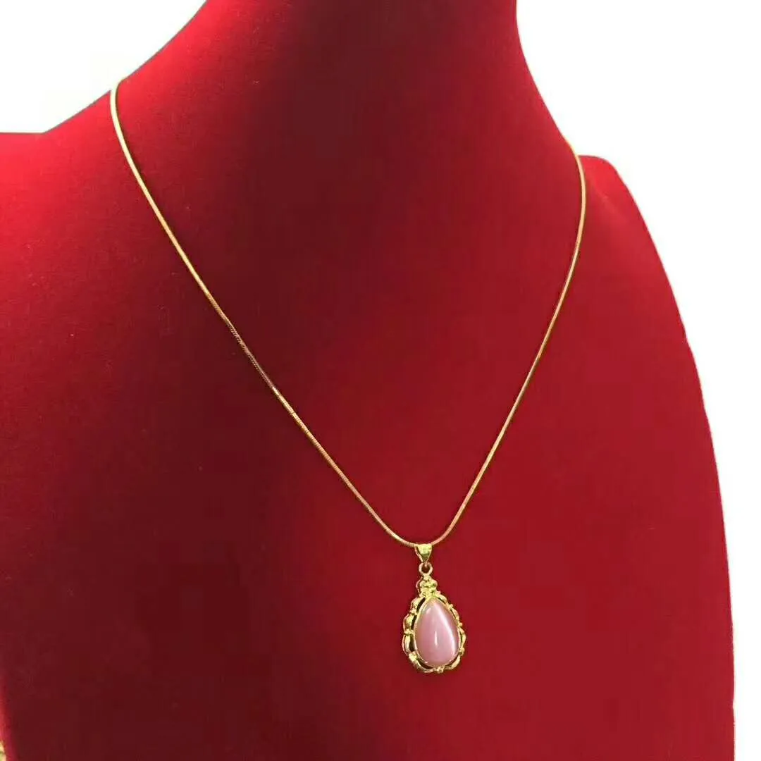 Collar con colgante egipcio Ankh of Life Bling Rhinestone rosa con cadena chapada en oro para mujer joyería de moda 9624287