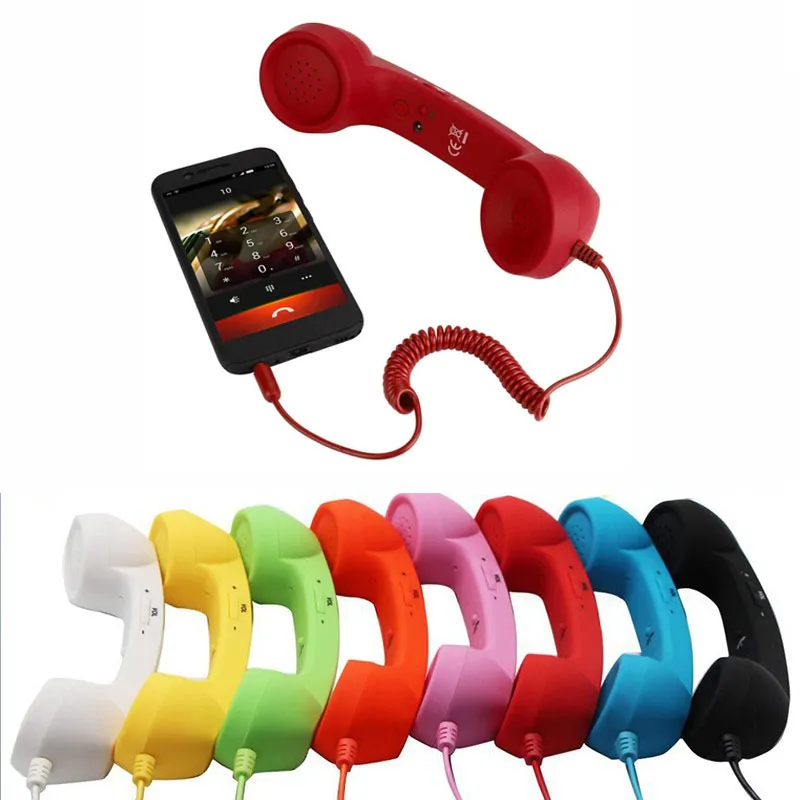 POP Retro Handset Stralingsbestendig Telefoontoestellen Klassieke telefoonontvanger voor iPhone Mobiele mobiele telefoons Hoge kwaliteit SNEL SCHIP