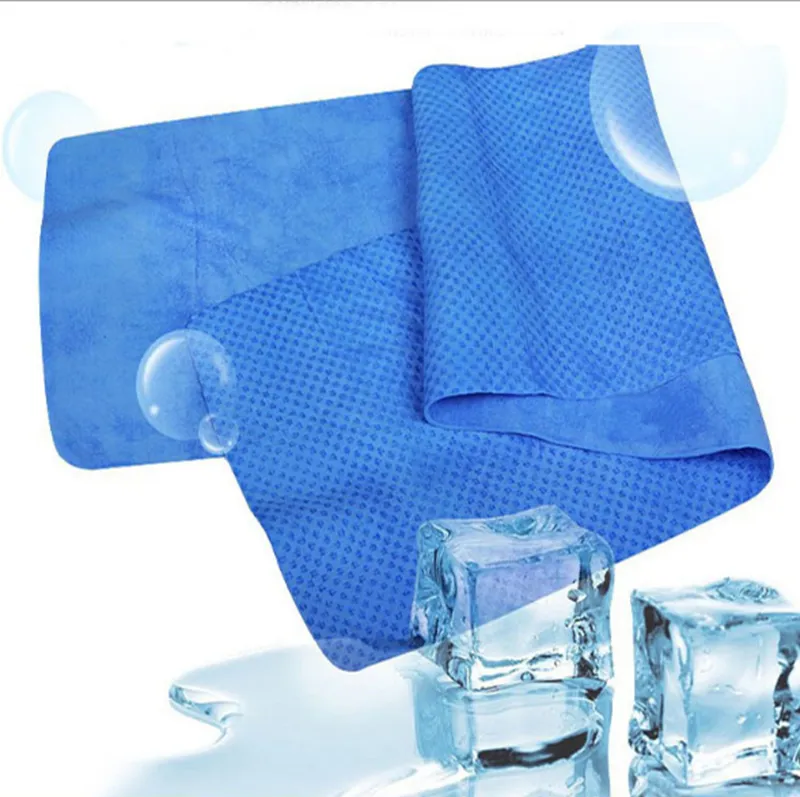 Serviette De Refroidissement Instantanée – Lot De 4, 100x30 Cm, Microfibre, Avec Sac Et Mousqueton, Idéale Sport, Canicule, Fièvre