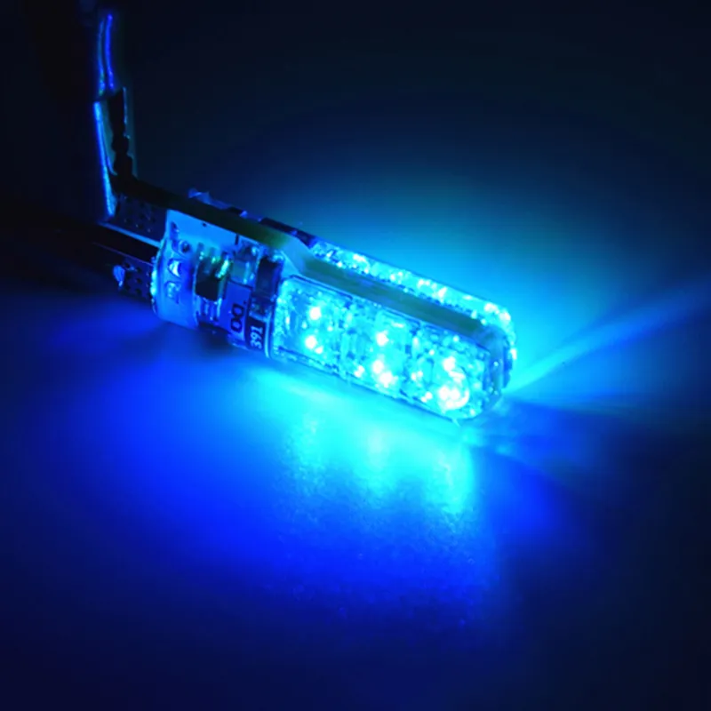 1ペア熱耐性ウルトラブライトT10 6 LED 5050 RGBマルチカラーライト防水車ウェッジライトDC 12V