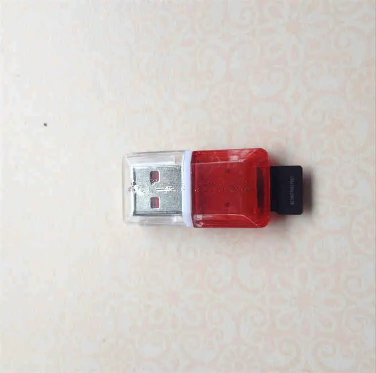 Nouvel adaptateur de lecteur de carte micro sd mémoire Flash T-Flash USB 2.0 TF transparent cristal haute vitesse pour carte TF 2 Go 4 Go 8 Go 16 Go 32 Go 64 Go