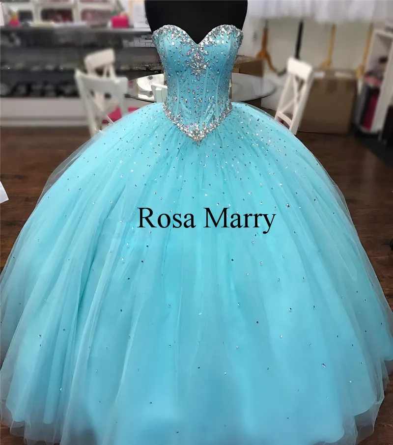 Luksusowe kryształy Sweet 16 Quinceanera Dresses 2020 Suknia Balowa Sweetheart Pagewanta Vestidos 15 Anos Plus Size Arabskie Masquerade Prom Party Suknie