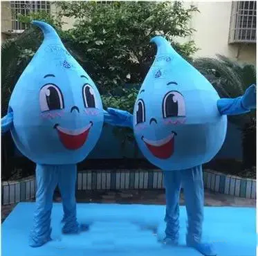 2018 Costume de mascotte de petite goutte d'eau bleue chaude pour adulte à porter des mascottes de personnages de dessins animés à vendre