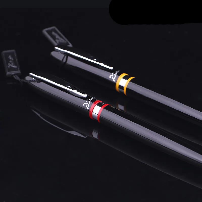 Penna roller 907 liscia nera e rossa con clip in argento Penne a sfera in metallo di alta qualità con custodia originale Set di penne regalo1482757