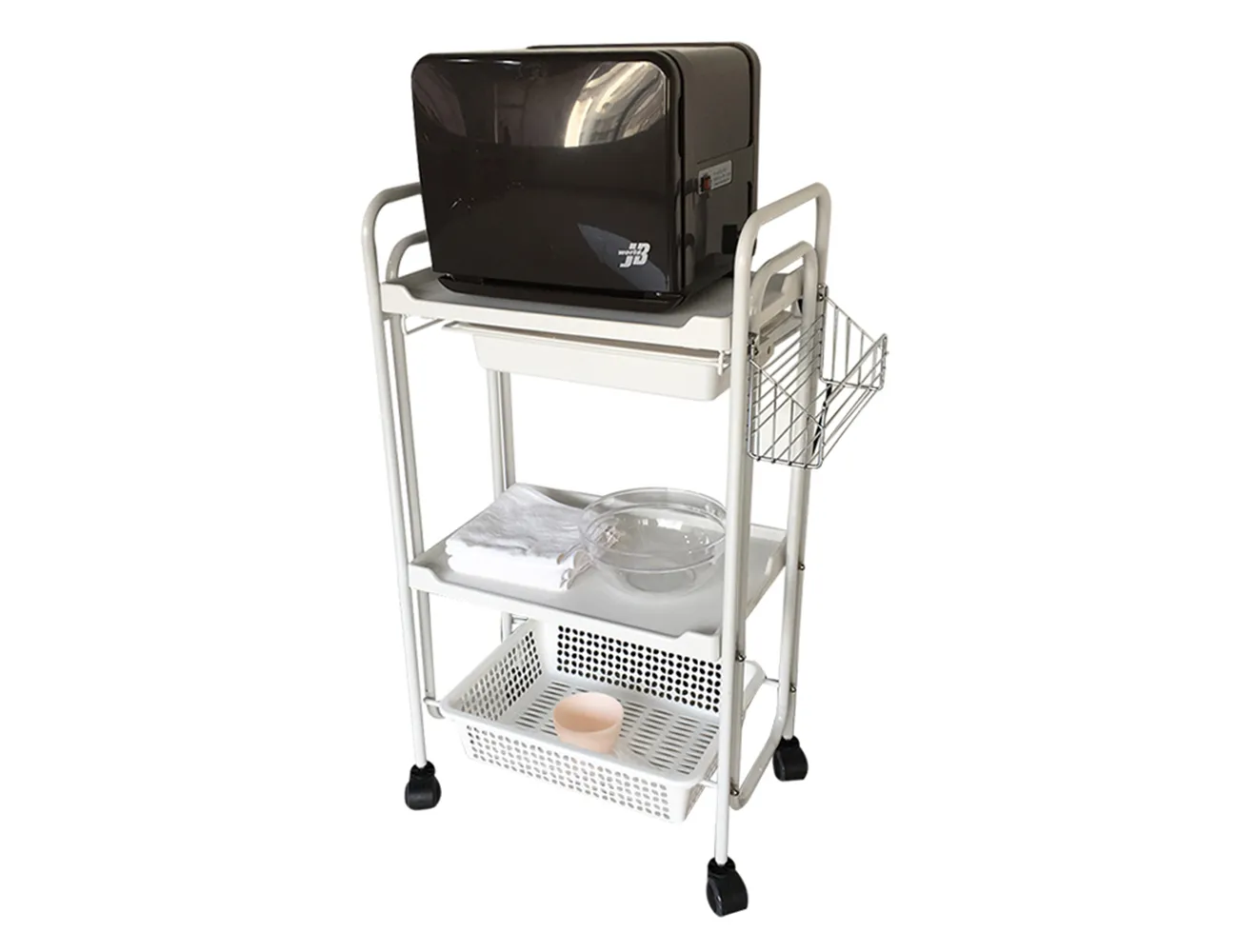 Elitzia ETST21 Salão De Beleza De Plástico Rolando Trolley Organizador De Armazenamento Cart 3 Camada Com Gaveta Duas Cores Opcional