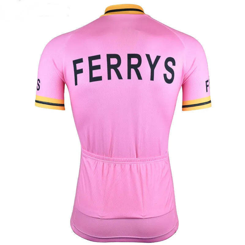 2024 Pro Team Ferrys Pink Summer Mens Cycling Jersey Bike Bike Clothing Mtb Ropa Ciclismo Maillot فقط