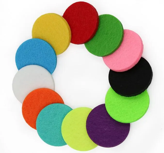 100pcs/lot Mix Colors Aromatherapy Felt Cotton Pads Dia. 22.5mm Fit for 30mm Oil Diffuser Locket Vent Clip