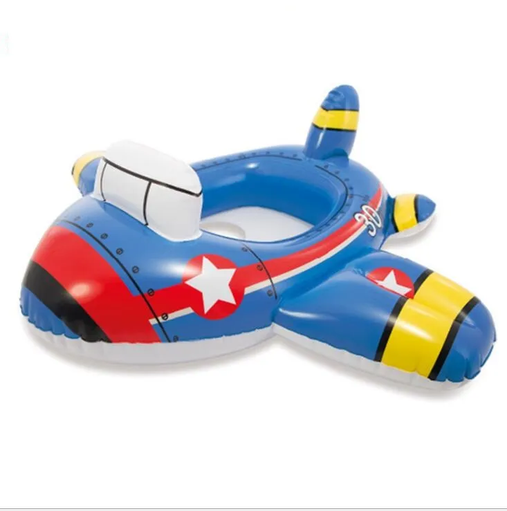Bebek şişme yüzmek koltuk halka Karikatür uçak araba şekli yüzme halkaları inflant yüzen sürme oyuncak çocuk yüzmek havuzu yatak sal