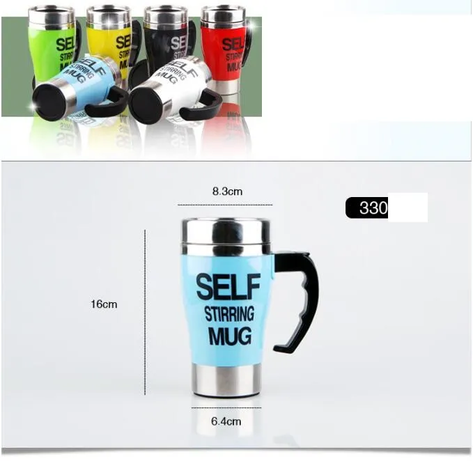 350ml Self Stirring Mugs Stainless Steel Lazy cup kitchen dining Mug Auto Mixing Tea Coffee Cup Office tumbler Hfestival Gifts