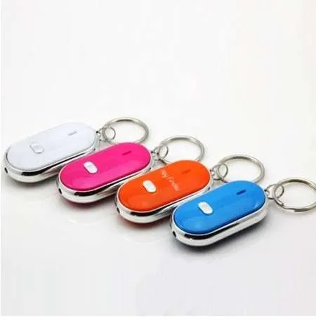 1pc LED Light Key Finder Find Lost Keys Chain Keychain Whistle Sound Control