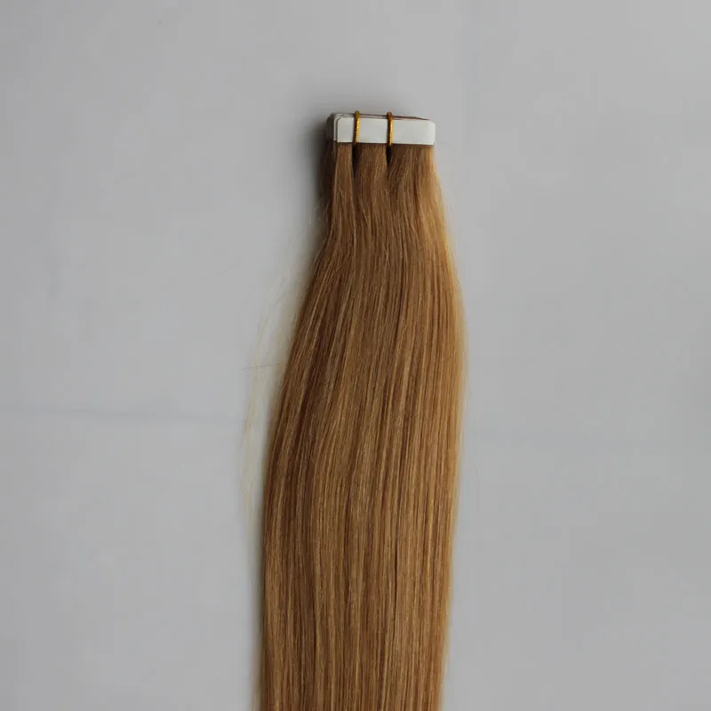 100g Tape In Human Hair Extensions Straight Brazilian Virgin Hair Honey Blonde Tape In Human Hair