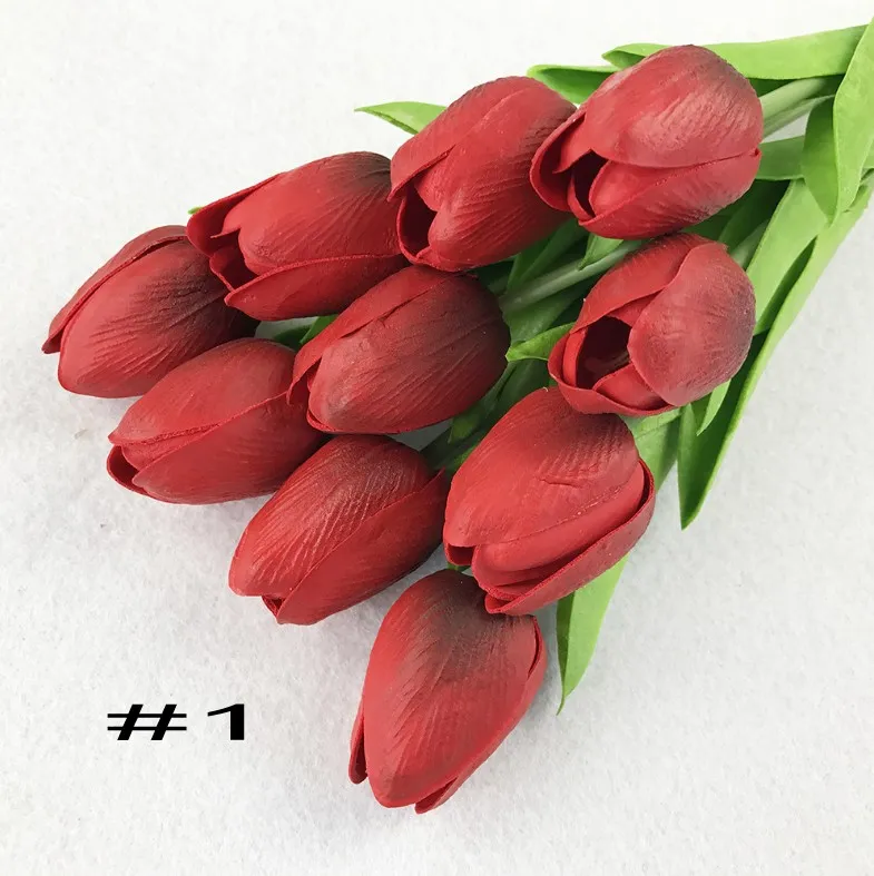 Latex Tulipes Artificielle PU Fleur bouquet Real touch fleurs Pour La Maison décoration De Mariage Décoratif Fleurs 13 Couleurs Option