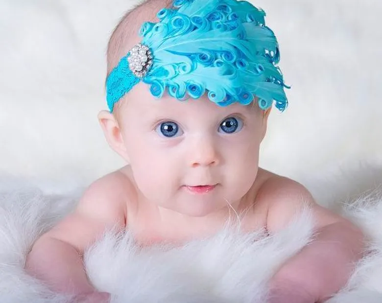 2017 Baby Flowers Headband Hair Bands headwear Children red white feather headdress flower beads bride