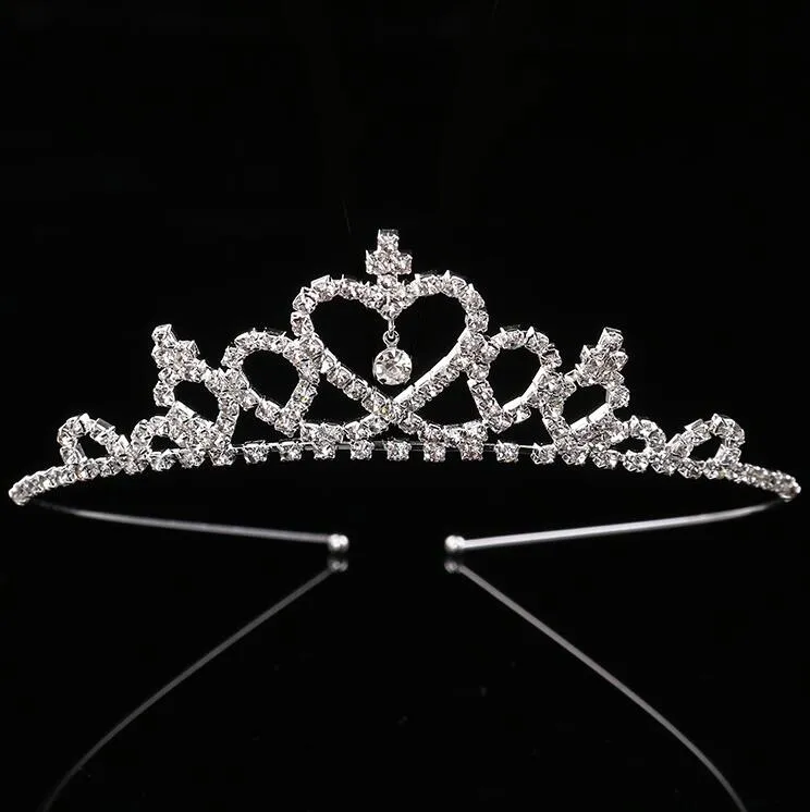 Brudbröllopshår Tillbehör Kristall Rhinestone Crown Headband Stunning Crystal Tiara Bröllopskrona Barn Tiaras Headband Gift