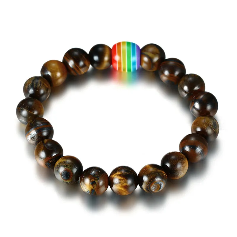 Tiger Eye Lucky Stone Bracelet gay Méditation spirituelle Énergie de guérison Bracelet Stretch Bracelet5972131