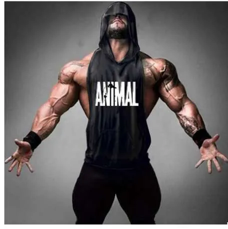 Nouvelle marque Animal Fitness Stringer Hoodies Muscle Shirt Bodybuilding Vêtements Gyms Débardeur Hommes Sporting Sans Manches T shirts2421