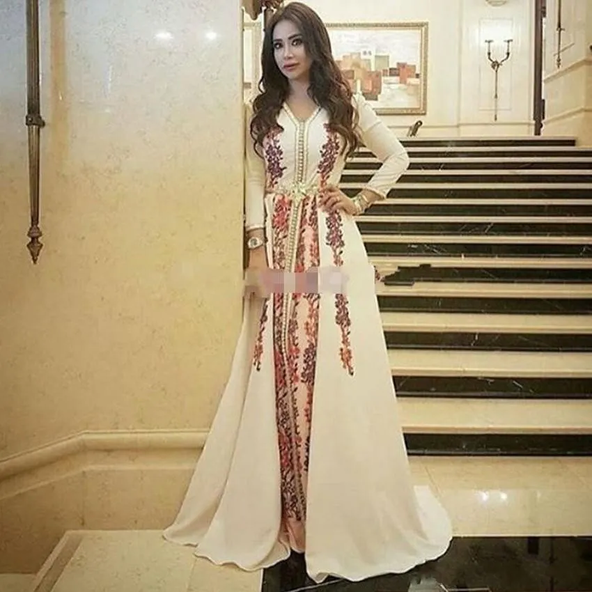 Kaftan Evening Gown Satin V-Neck Long Sleeve Formal Prom Dress with Zipper  Back from Dhgate Evening Dresses - price 128.65