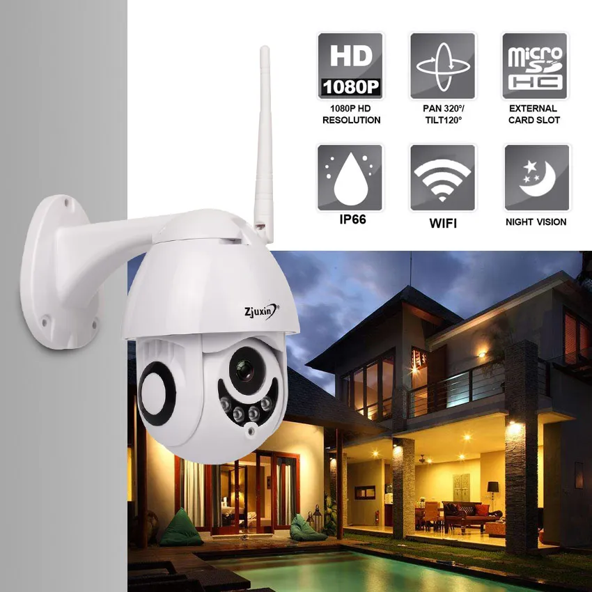 Kamery ZJUXIN Kamera IP WIFI HD 2MP 960P 1080P Bezprzewodowa prędkość PTZ Speed ​​Dome CCTV IR Outdoor Security Surveillance IPCAM Camara