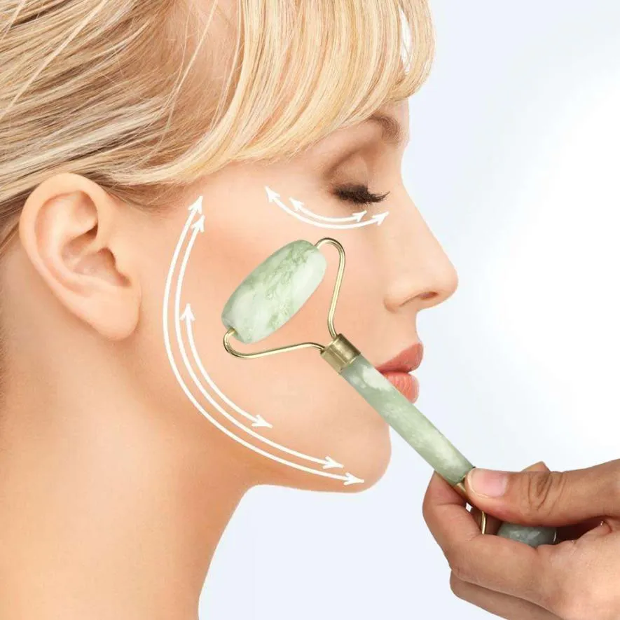 Rolo de massagem facial de jade prático portátil Anti Wrinkle Face Saudável Cabeça de Corpo Ferramentas de Beleza