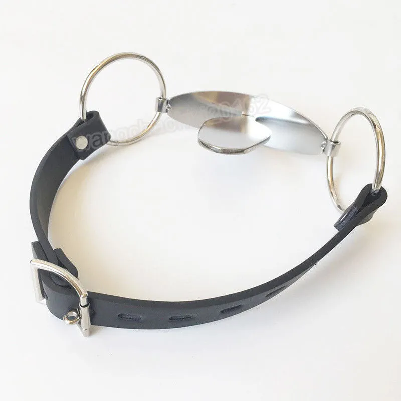 Bondage Stainless Steel Unisex Tongue Cangue Restraints Open Mouth Plug