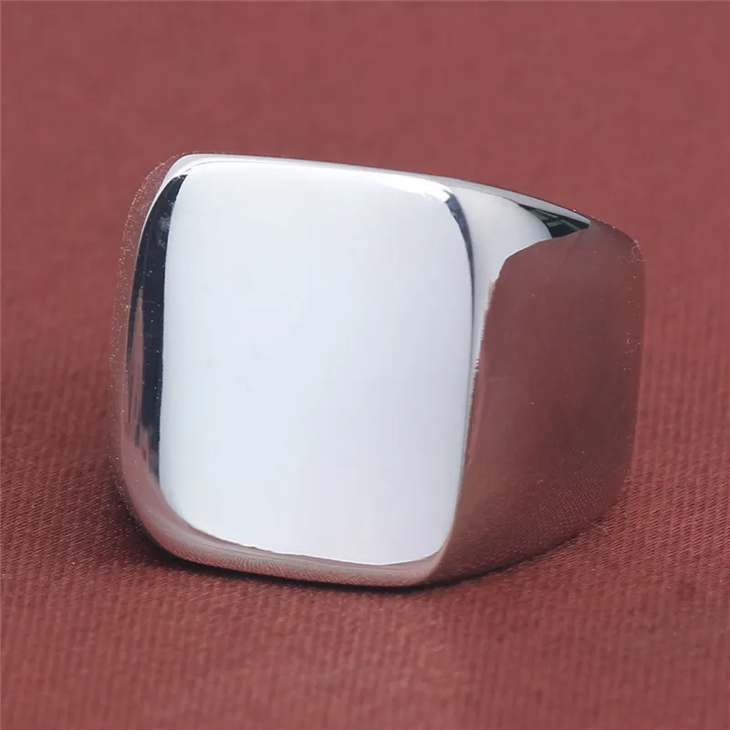 Stainless Steel Square Blank Motorcycle Band Ring Black Gold championship men rings Hip Hop fashion jewelry will and sandy gift