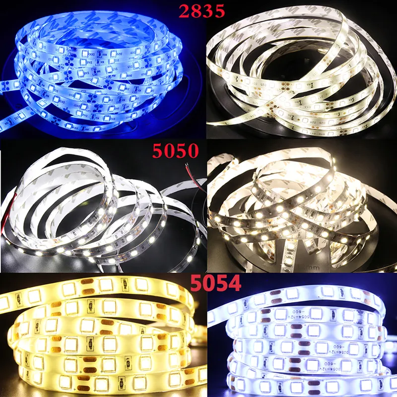 SMD 2835 5050 led strip tape light 12V 60leds/M waterproof IP65 IP21 Warm White/RGB/RED /BLUE /GREEN Flexible rope stripe