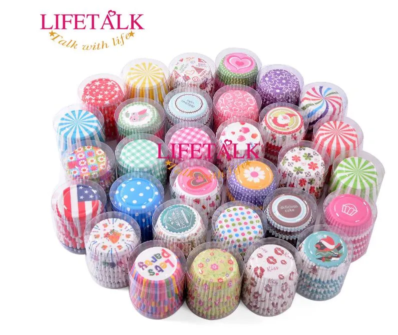 11cm anti oil paper Cupcake cares Baking mold 100 cake papers cups in spot 45 kinds of flower color cakes embryo