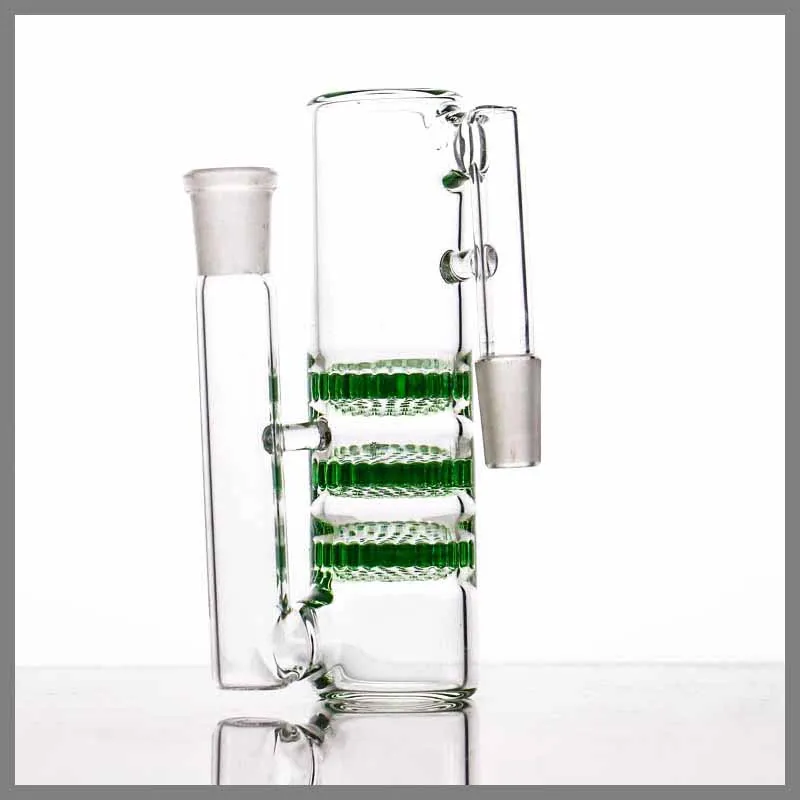 Glas-Aschefänger zum Rauchen, drei Waben, Perc, 14,5/18,8 mm, dreifacher HC-Bong-Vorkühler, verschiedene Farben, Direktverkauf ab Werk