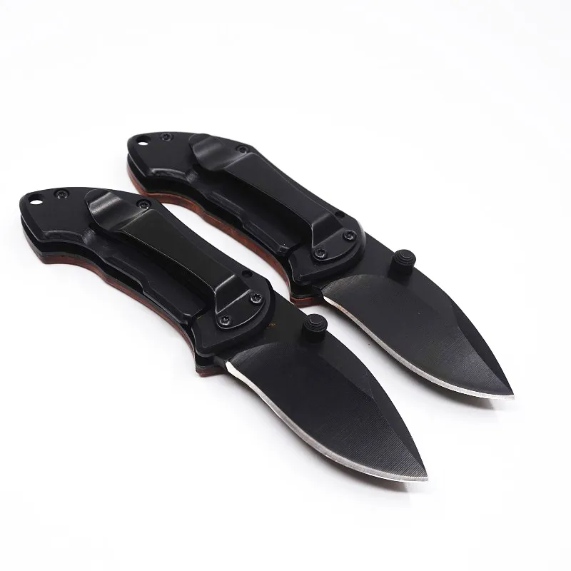 DA33 Mini Small Folding Knife 440C Steel Blade Wood Handle EDC Camping Pocket Knife With Back Clip Hiking Tools Knives Best Gift
