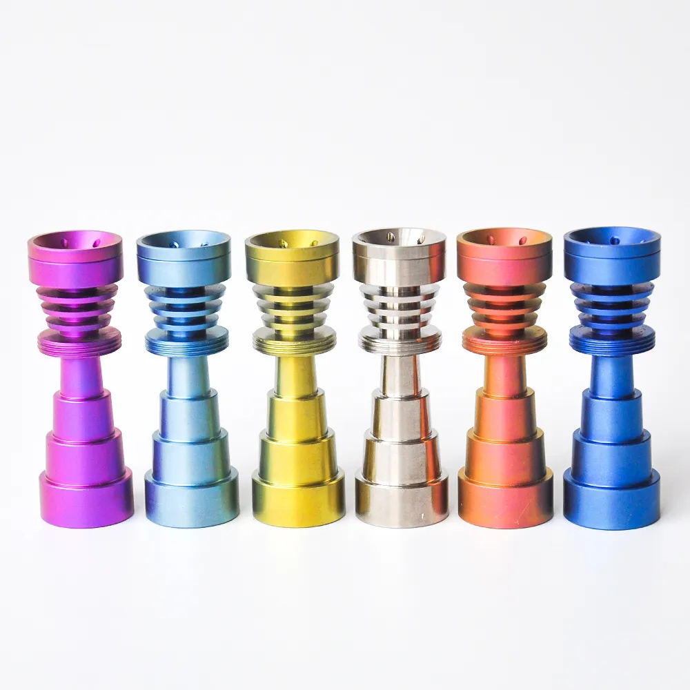 6 I 1 Domeless Titanium Nail GR2 Nails 10mm 14mm 18mm Joint Glass Bong Water Pipe Glass Pipes Universal and Bekväm