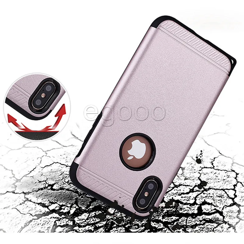 2 in 1 Frosted Defender Case Neue Hybrid-Roboter-Hüllen Abdeckung für iPhone X XR XS Max 8 7 6 6S Plus 5 5S SE Samsung S8 Plus Note8