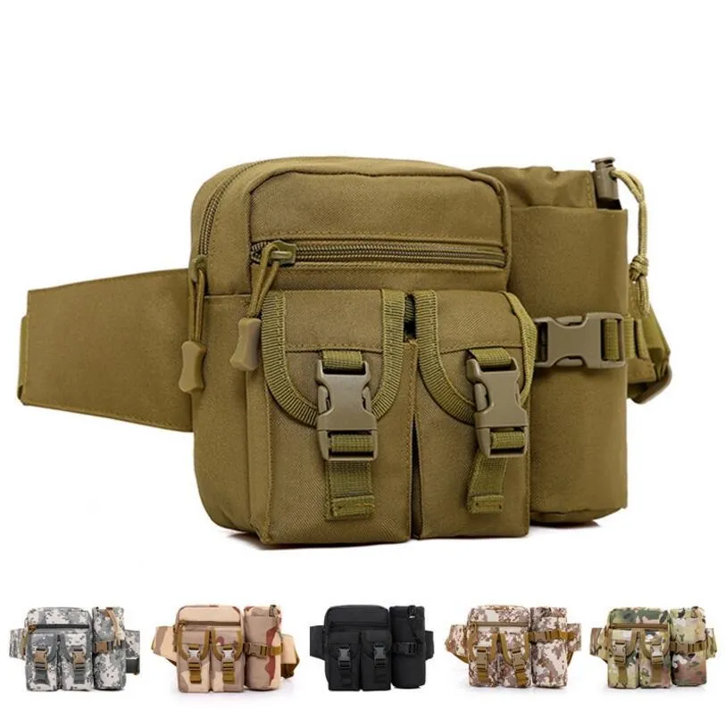 Homens Tático sacos de cintura ao ar livre Viagem Caminhadas Garrafa De Água packs Fanny Saco Da Cintura bolsa de ciclismo bolsa de telefone camo