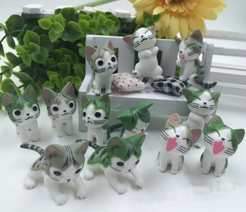 Mini Cat Garden Decoration Moss Micro World Bonsai Garden Small Ornament Landscape Home Miniatures 6pcs/set