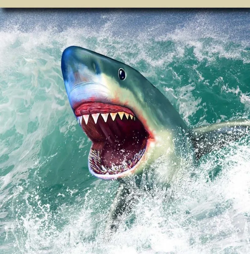 Настройка 3D Пола Морская Акула Обои 3d Напольные Фрески Для.