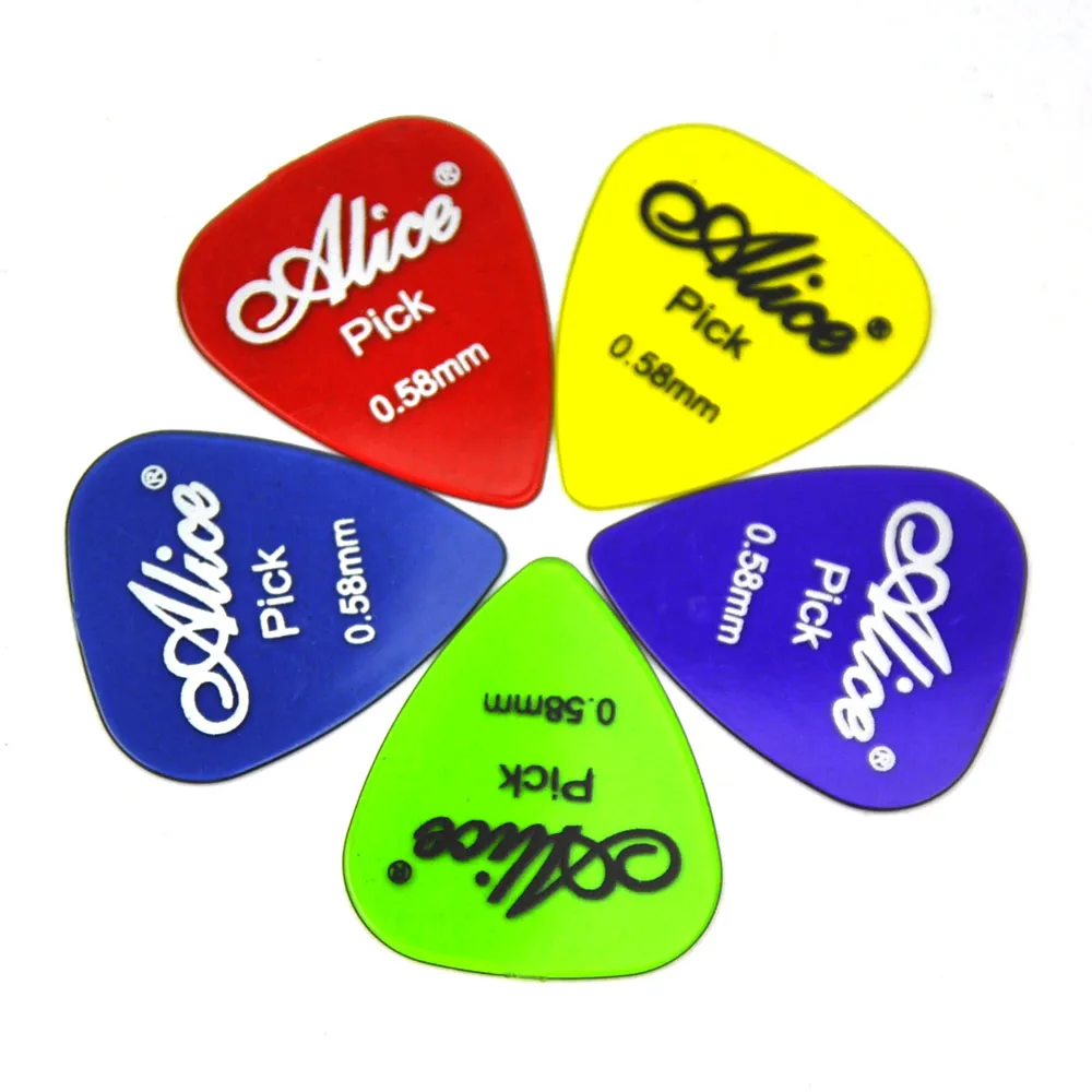 Alice 058mm Transparent Glossy Guitar Picks Plectrums PC For Acoustic Guitar4010157