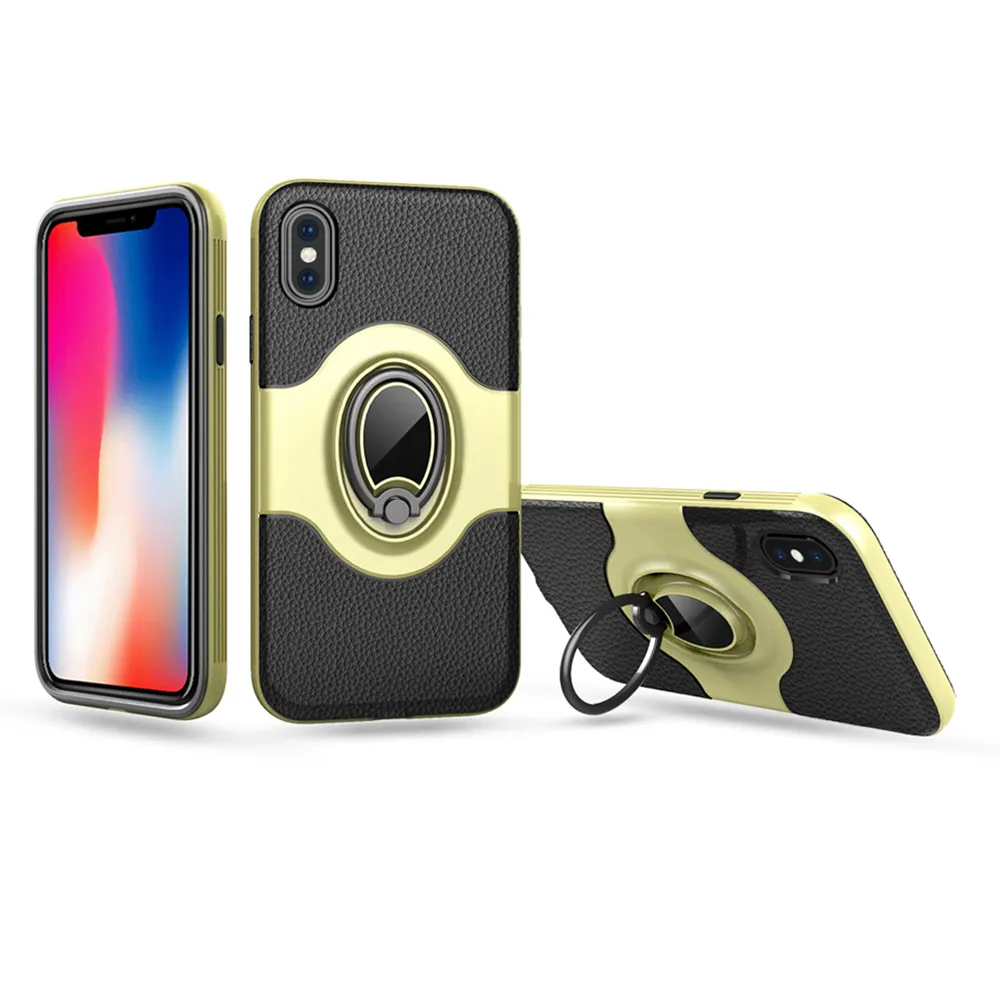 Телефон Case для iPhone X Case Kickstand палец кольцо магнитные держатели для iPhone 8 7 6 Case ТПУ PC ультра тонкий задняя крышка