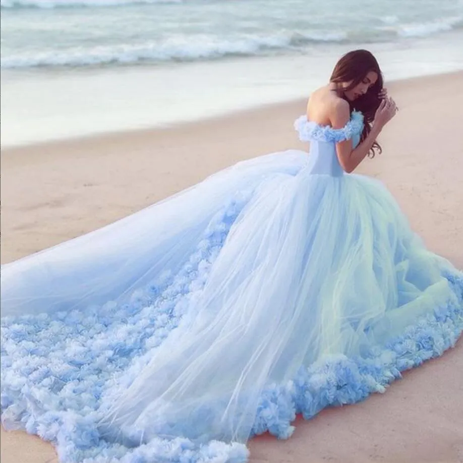 El Yapımı Çiçek Düğün Elbise ile Omuz Korse Sıcak Satış Sweet 16 Balo Elbise Kapalı 2019 Quinceanera Modelleri Bebek Pembe Abiye