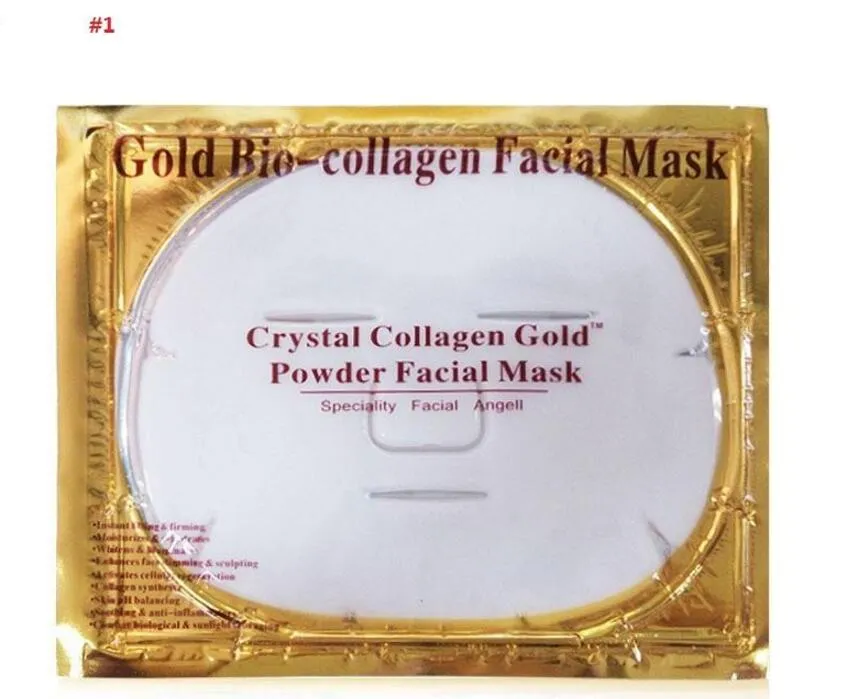 Cheap wholesale Gold Bio-Collagen Facial Mask Face Mask Crystal Gold Powder Collagen Facial Mask Moisturizing Anti-aging 24k Gold Masks