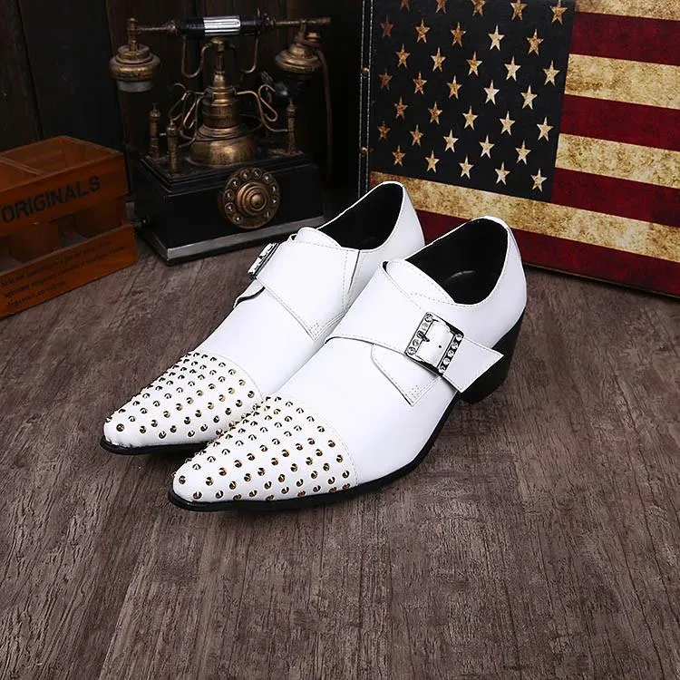 2018 Handmade Moda Dress Man Shoes Leather Classic Wedding Man Shoes White Business / Wedding Leather But dla mężczyzny, EU38-46!