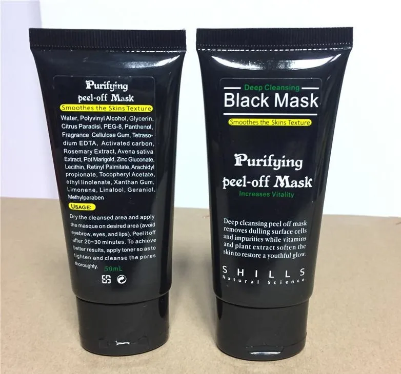 2018 Czarna maska ​​ssąca Anti-Aging 50ml podbiera głęboko oczyszczanie Oczyszczanie Odtórka Off Black Twarzy Maska Usuń maski łupkowe