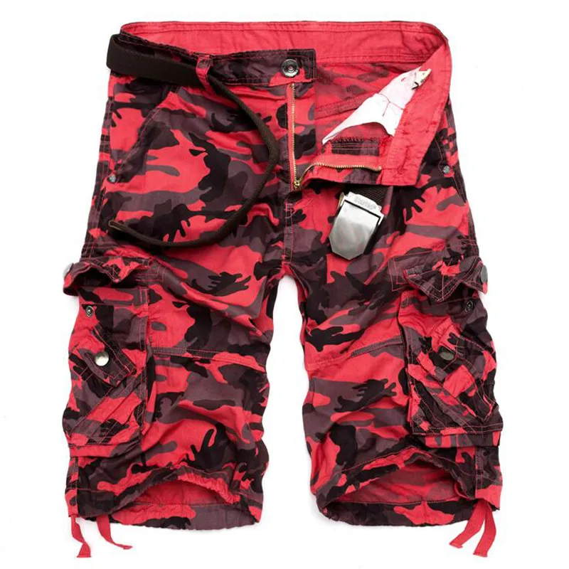 Cargo Shorts Men Casual Cotton Camouflage Loose Cargo Shorts Mens Summer Hiphop Pocket Camo Short Sweatpants Bermuda Masculina