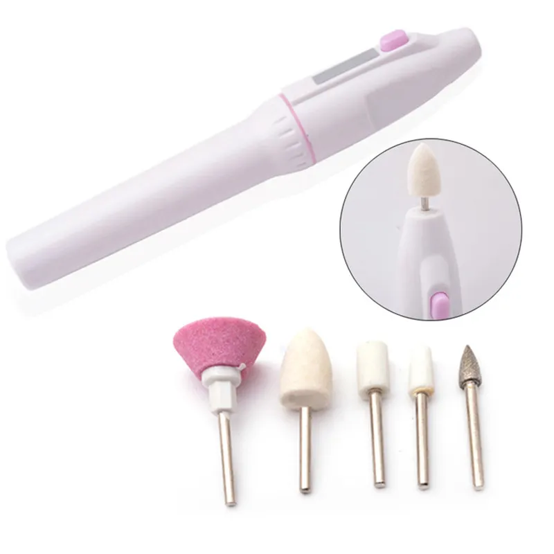 Venda quente 5 Em 1 Prego Elétrico Máquina de Grooming Automático Prego Manicure Set Unha Buffers Arquivos