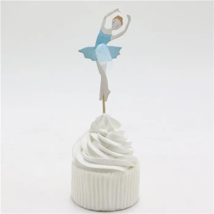 New Graceful Ballerina Cupcake Topper Dancer Cake Topper Cake Accessorio Ragazza Forniture feste di compleanno 120 pz / lotto