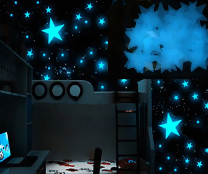 Hot Style 80 StückKunststoff-Wandaufkleber, leuchtende Sterne, die im Dunkeln leuchten, 3 cm, Raumaufkleber, Wanddekoration