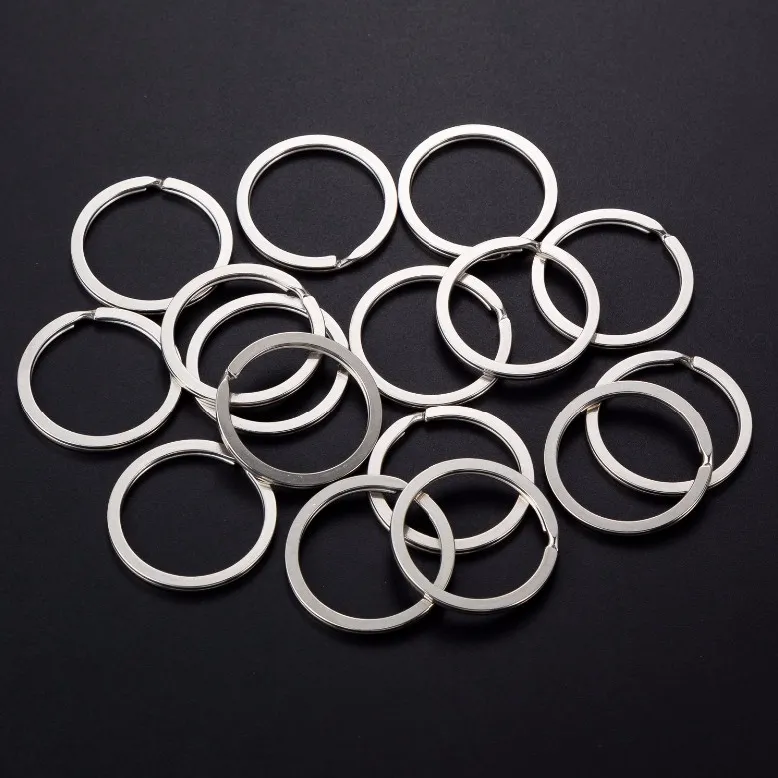 1000PC / BAG 30mm Flat Split Ringkontakter Järn Silver Antik Bronsnyckel Ringar Cirkel för Keychain DIY Gör Hitta tillbehör Connector Partihandel